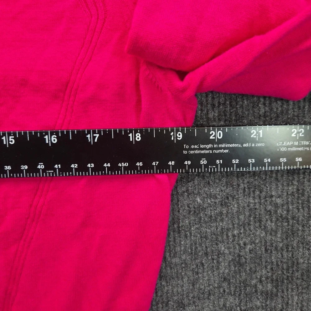 Cabi Cardigan Women Large Pink 100%‎ Cotton V-Neck Button Front Ribbed Knit 885